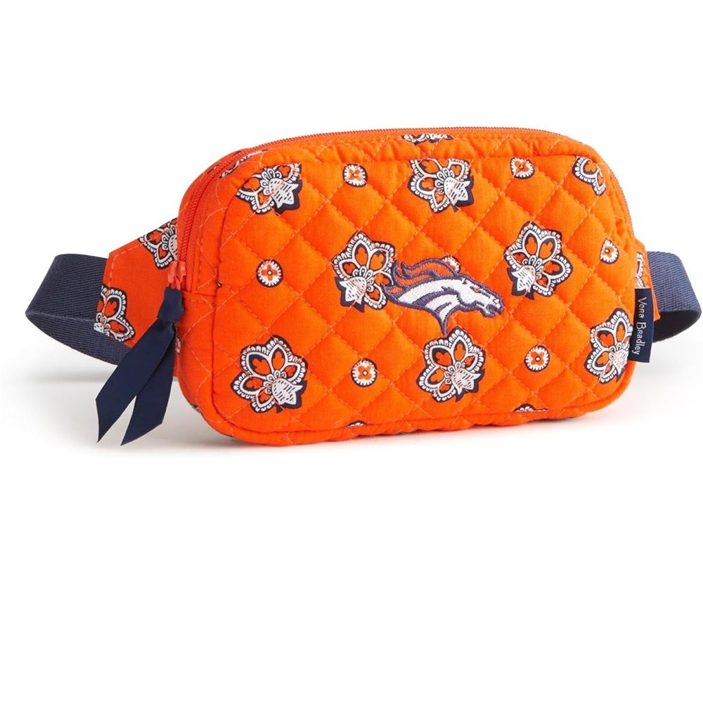 Vera Bradley Women's Cotton NFL Mini Belt Bag Orange/Navy Bandana